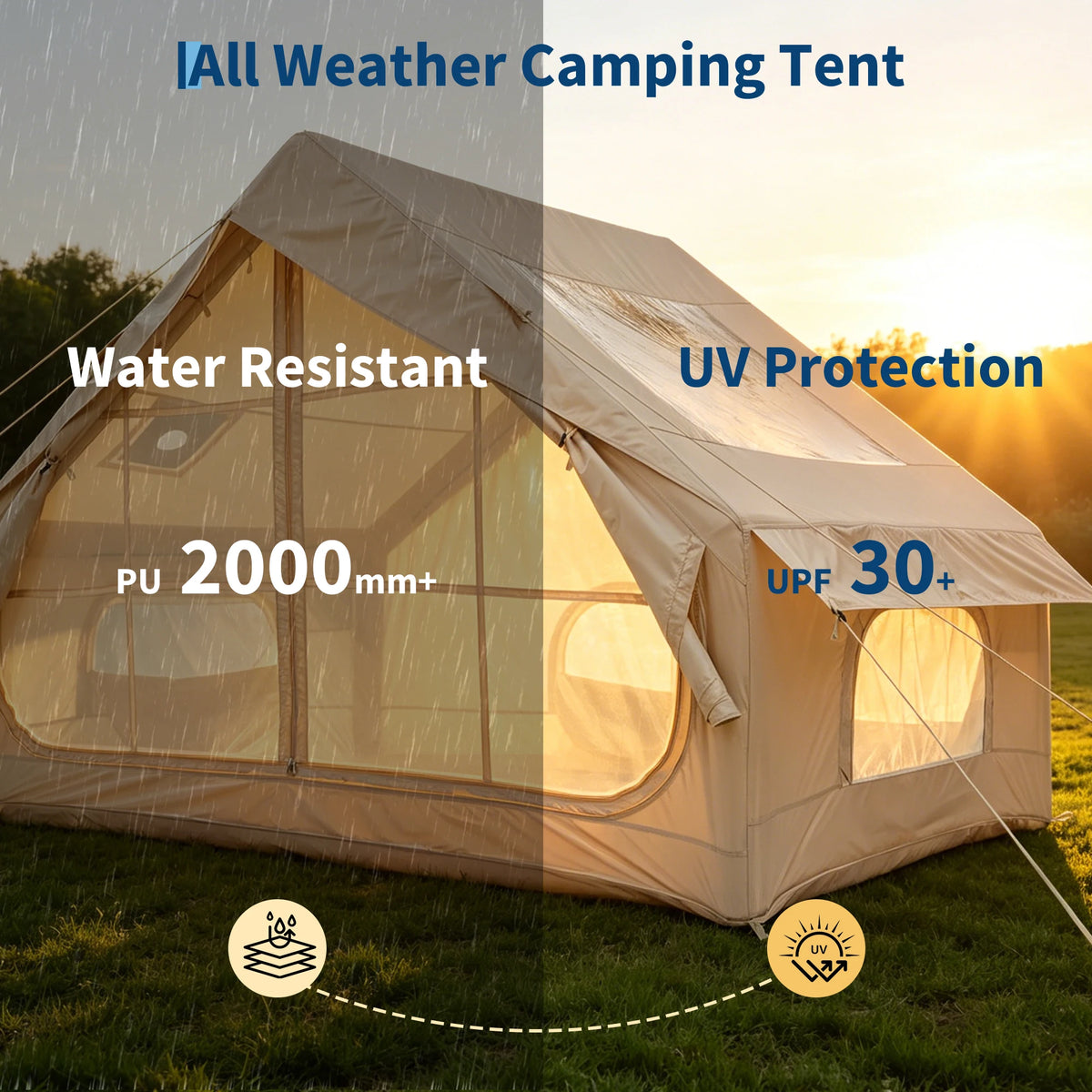 Premium Inflatable Camping Tent For Waterproof Family Outdoor Shelter