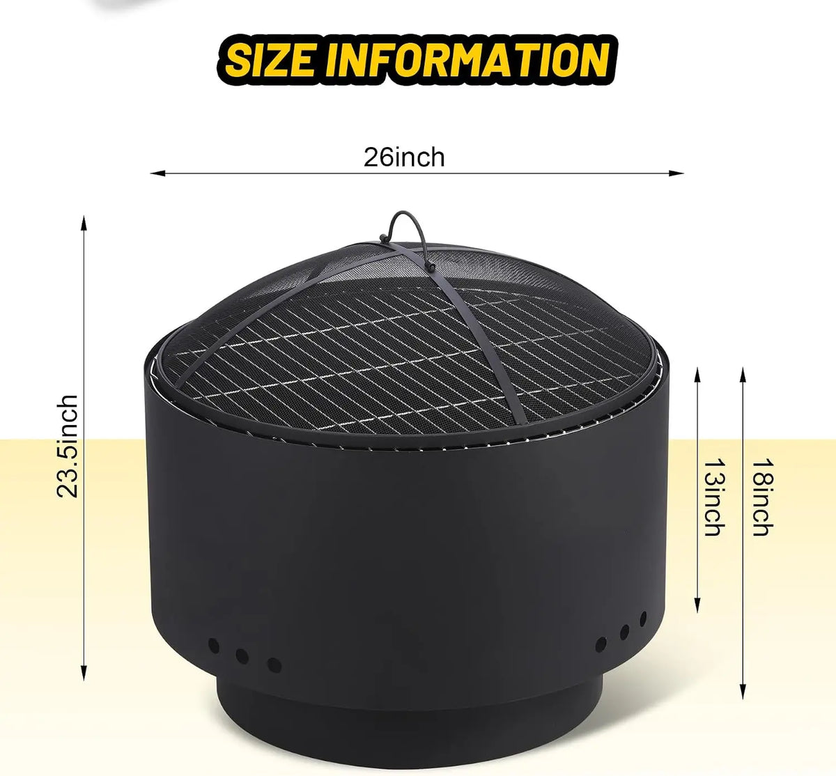 Tacleekii Smokeless Outdoor Fire Pit With Cover For Backyard Cooking