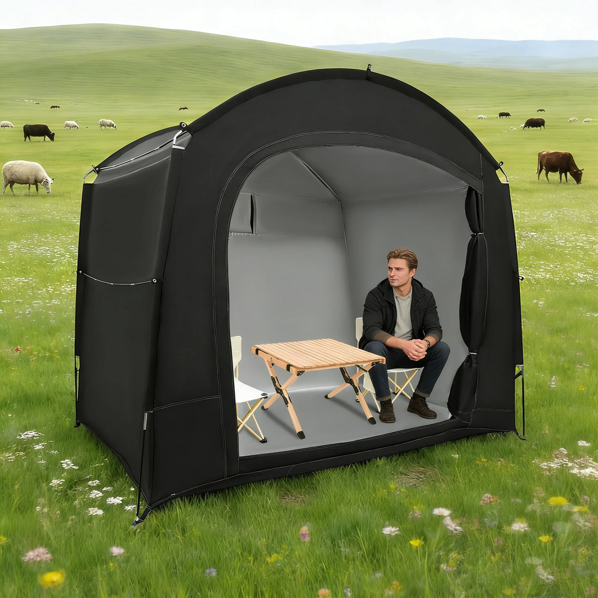 Portable Outdoor Bike Storage Tent With Carry Bag For Camping