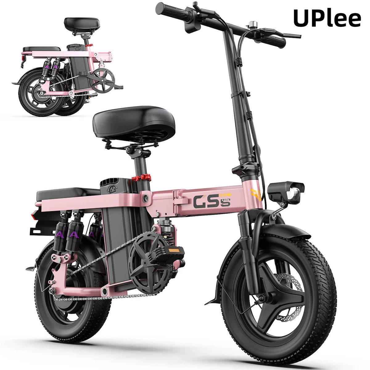 Uplee GS5 500W Folding Electric Bike 48V 15Ah Removable Battery