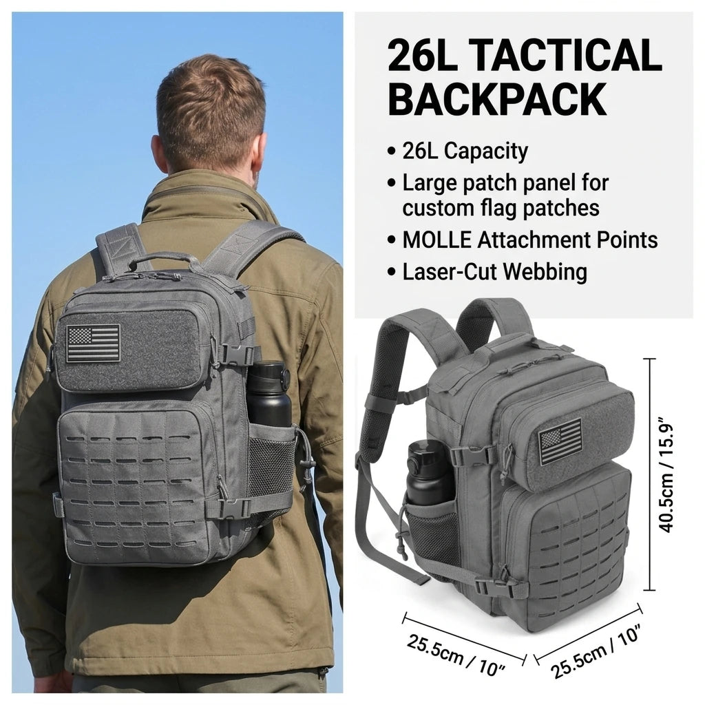 ReFire Gear Tactical Backpack With MOLLE And Cup Holders For Hiking