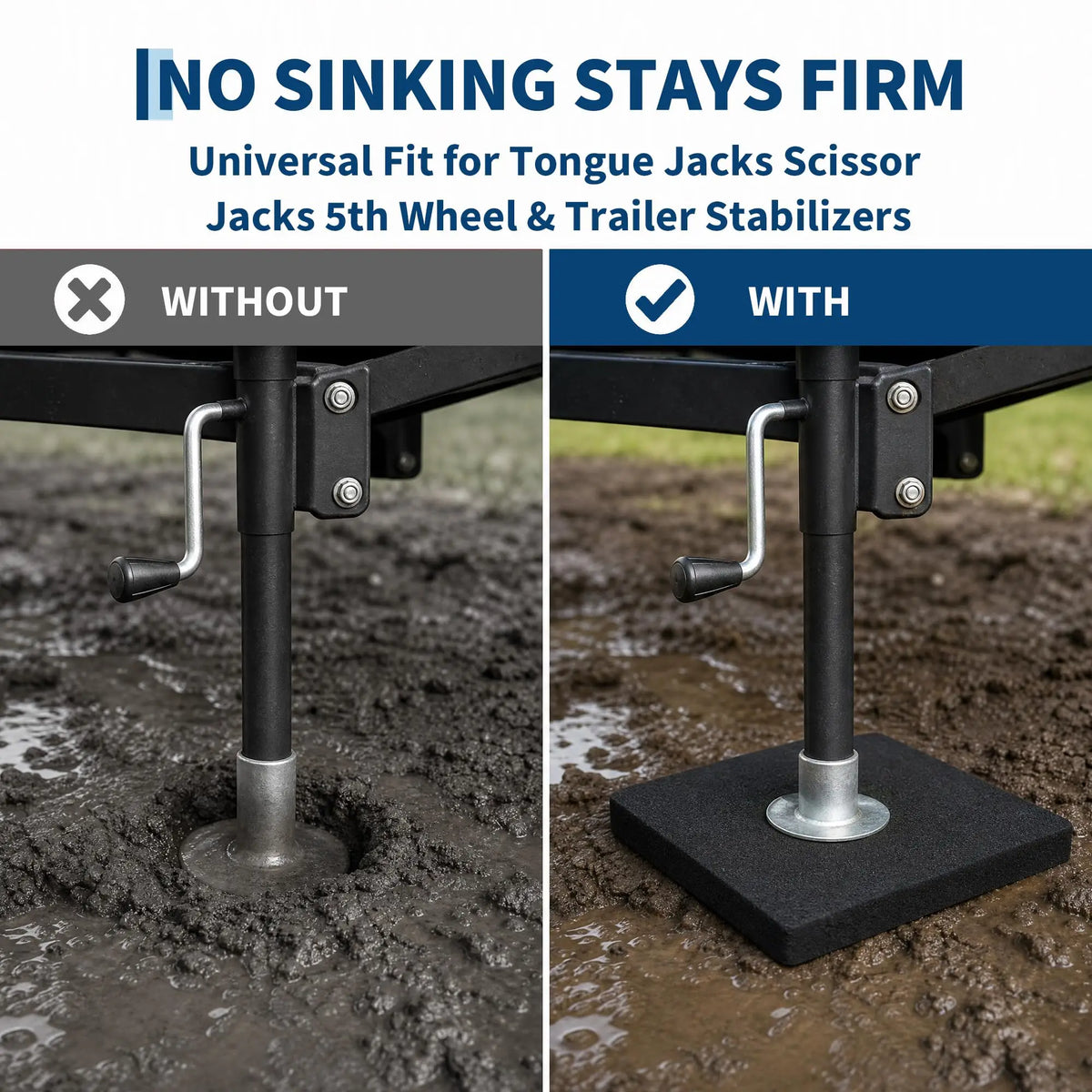 Heavy Duty Rubber RV Stabilizer Jack Pads for Secure Leveling