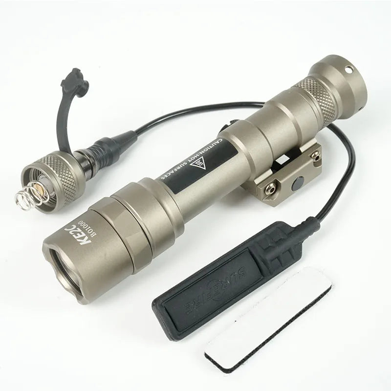 Tactical Led Flashlight 20mm Rail Mount For Hunting Shooting Rifles