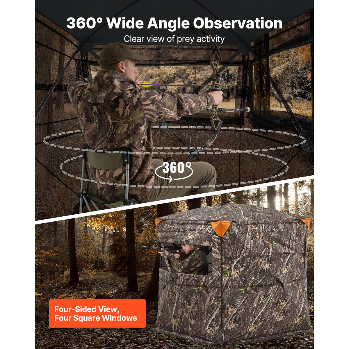 SucceBuy Hunting Blind With Silent Door And Viewing Windows