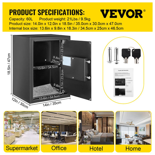 Digital Fingerprint Safe Deposit Box For Money Storage
