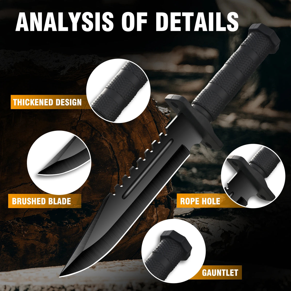 Gdekls Stainless Steel Outdoor Survival Knife For Camping Hiking