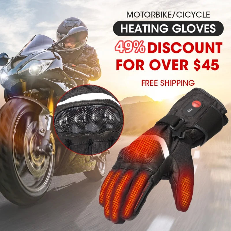 DAY WOLF Heated Motorcycle Gloves Waterproof Rechargeable Winter Gear