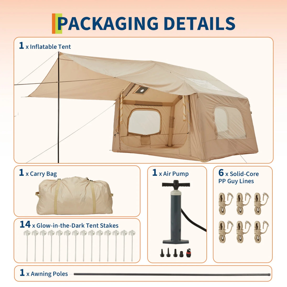 HiMISS Inflatable Camping Tent Quick Setup Outdoor Shelter
