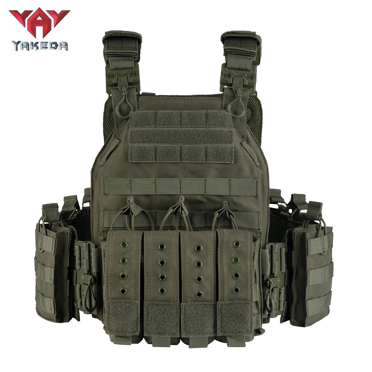 YAKEDA 1000D Nylon Tactical Vest With Adjustable MOLLE Webbing System