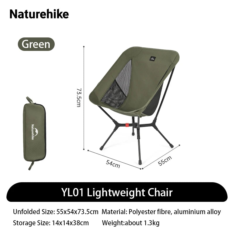 Naturehike Ultralight Folding Aluminum Camping Chair for Hiking and Fishing