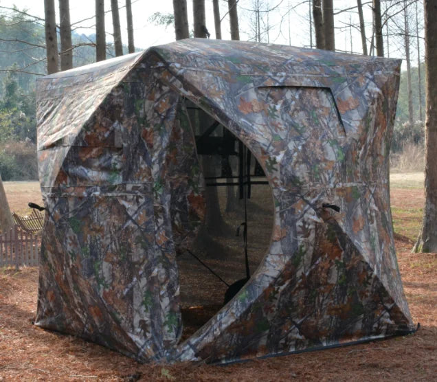 Portable 270 Degree Camouflage Ground Hunting Blind With Carry Bag