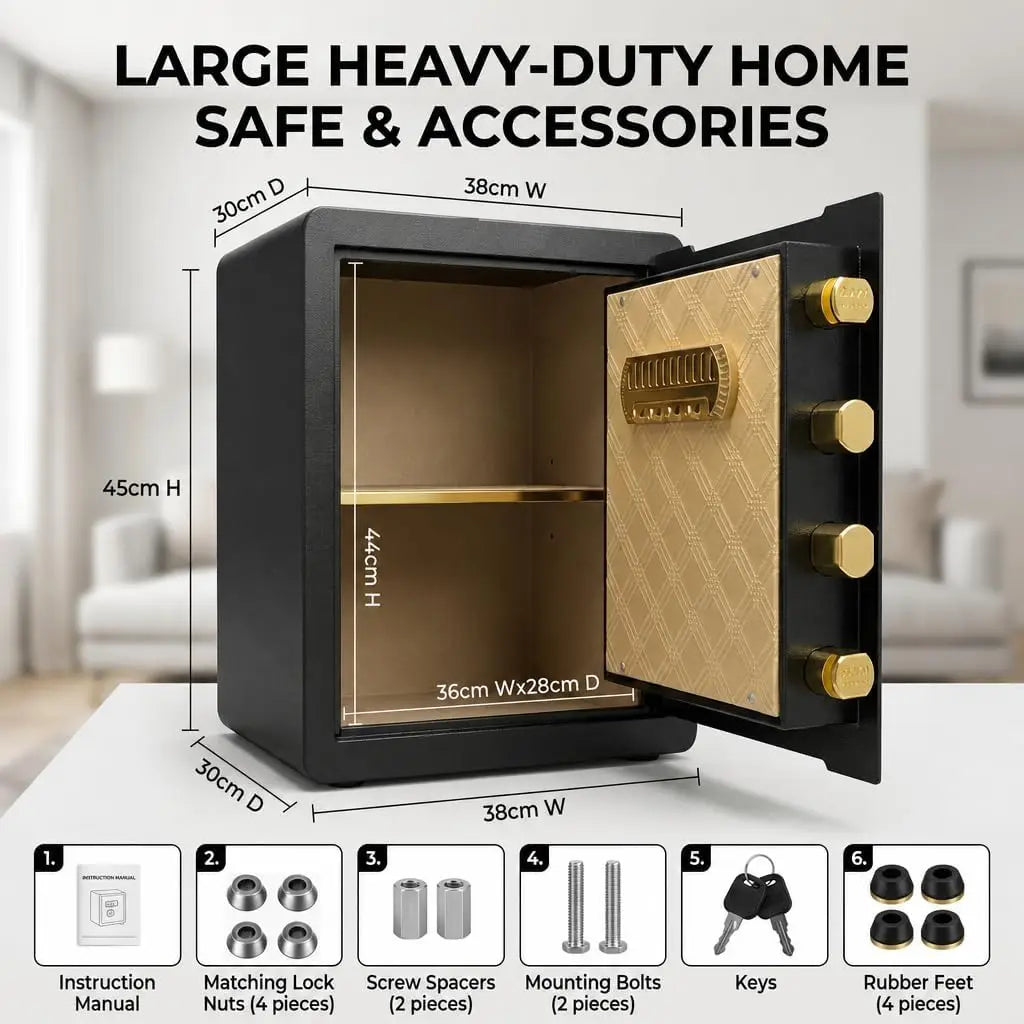 Digital Security Safe Featuring Triple Access And Wall Mount Design