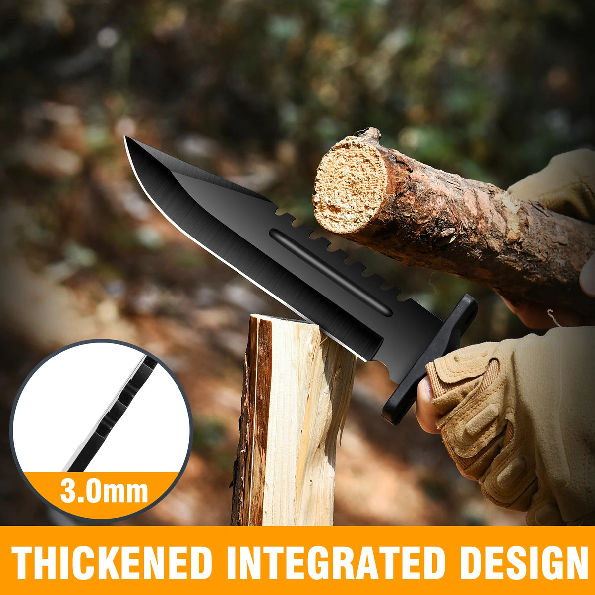 Gdekls Stainless Steel Outdoor Survival Knife For Camping Hiking