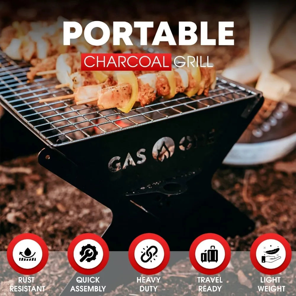 NBVCX Foldable Charcoal Grill Portable Camping Fire Pit