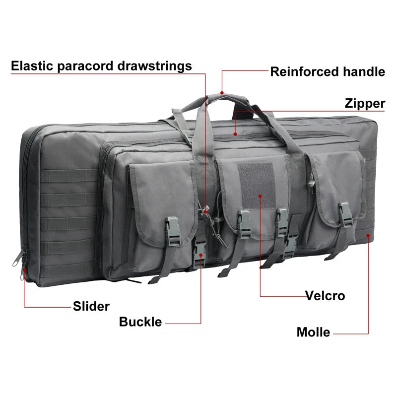 LQARMY Tactical Double Rifle Case Molle Gun Bag For Hunting