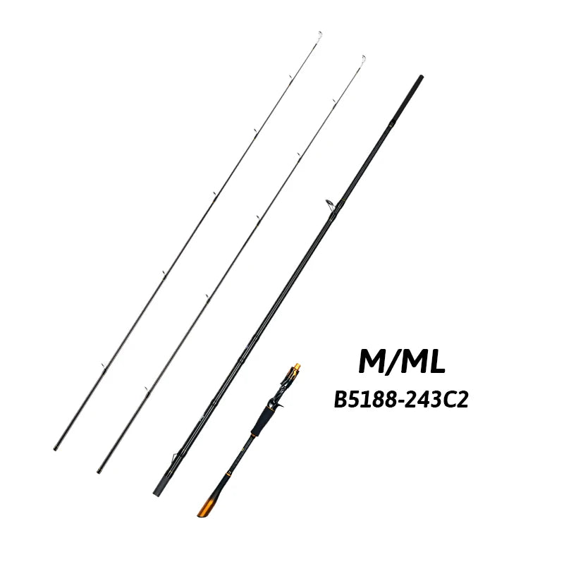 BIUTIFU Carbon Fishing Rod With Fuji Guides Fast Action