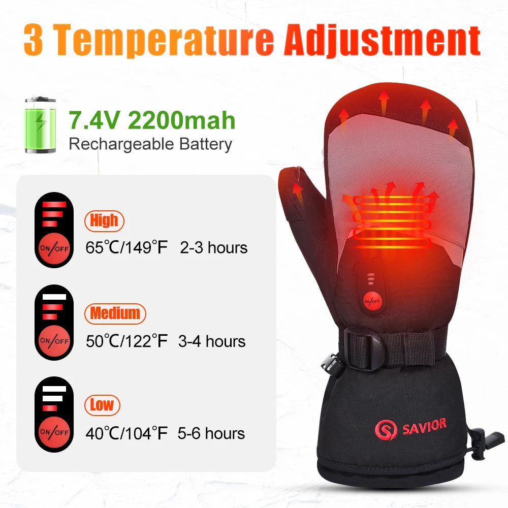 DAY WOLF Heated Gloves With Rechargeable Battery For Winter Warmth