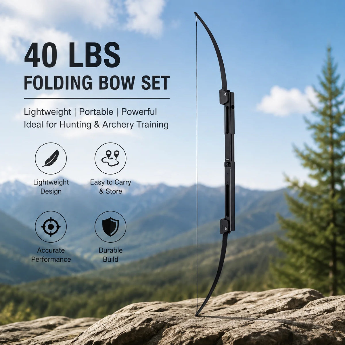 Portable Aluminum Folding Bow And Arrow Set For Archery Practice
