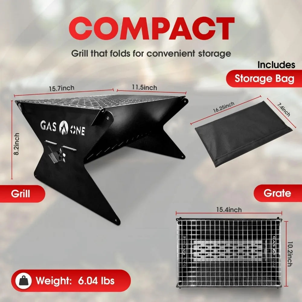 NBVCX Foldable Charcoal Grill Portable Camping Fire Pit