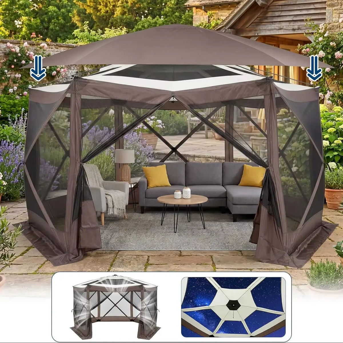 Tacleekii Pop Up Gazebo Screen Tent For Outdoor Camping