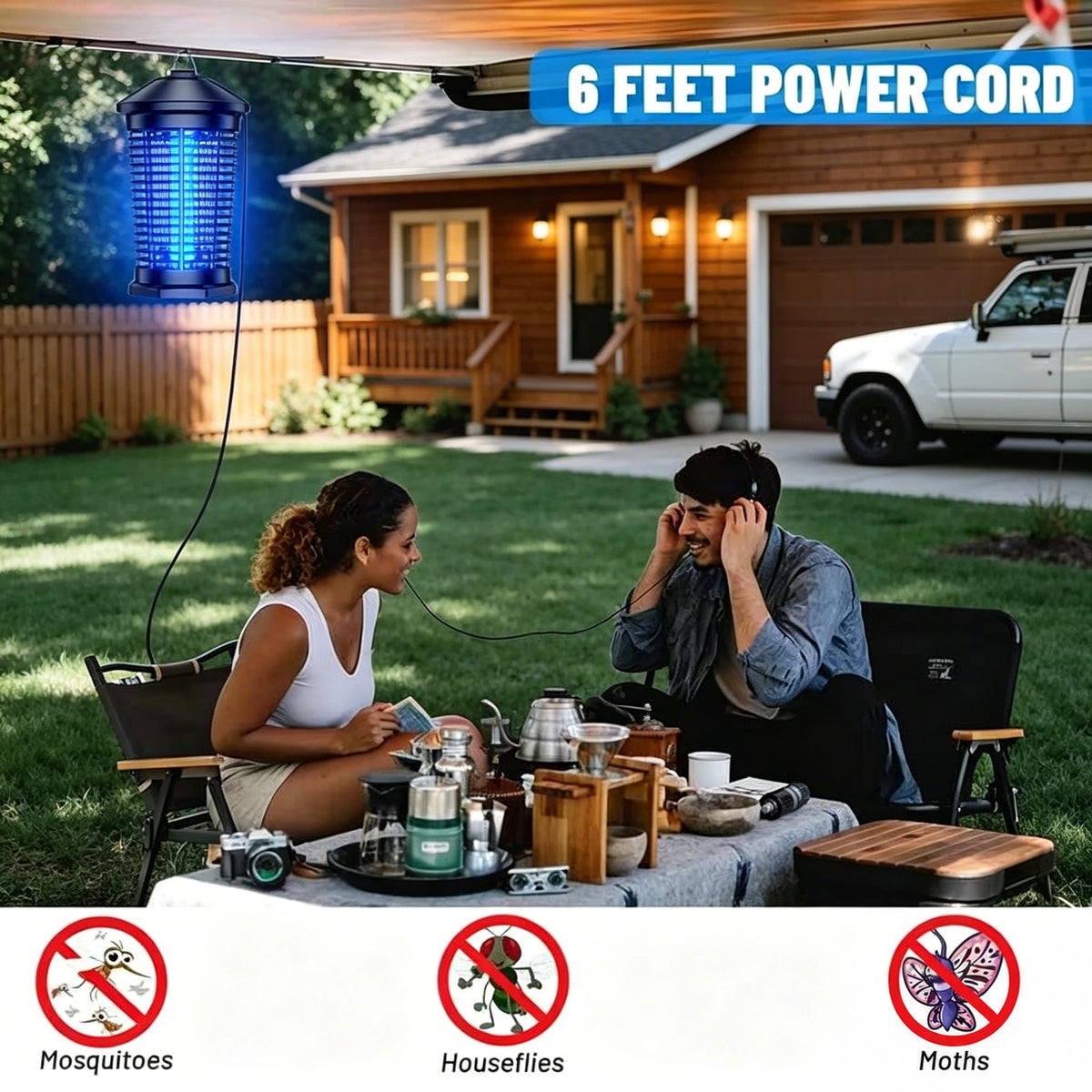 Outdoor Electric Bug Zapper Lantern For Mosquito And Fly Control
