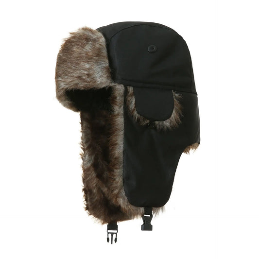 Winter Ushanka Trapper Hat With Warm Faux Fur Ear Flaps