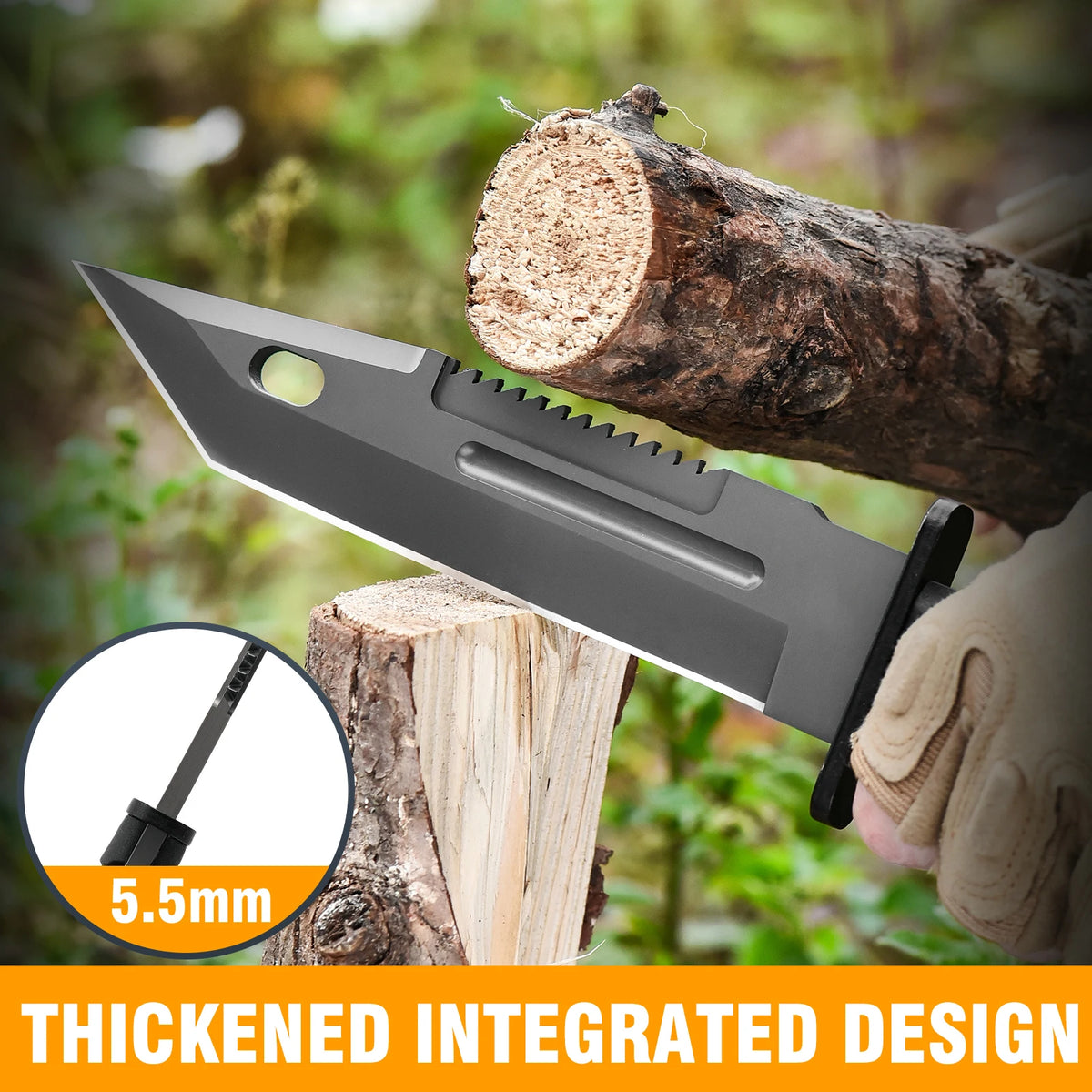 Gdekls Fixed Blade Outdoor Knife for Camping Hiking and Survival