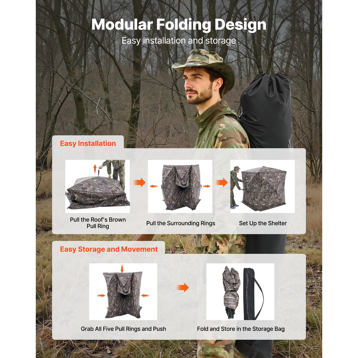 SucceBuy Hunting Blind With Silent Door And Viewing Windows