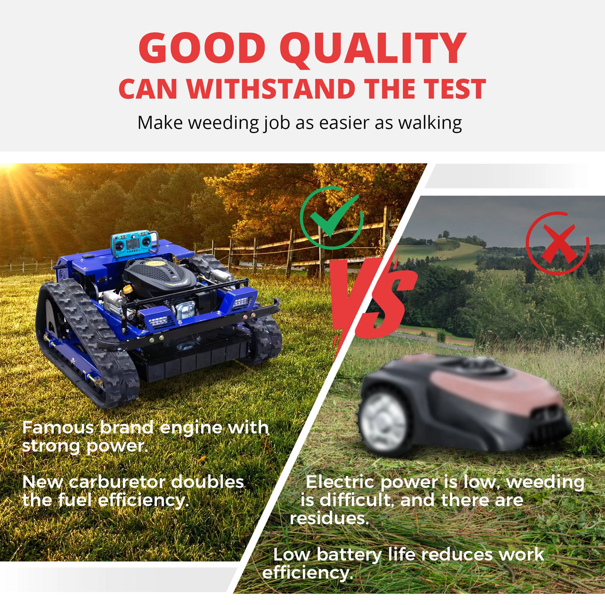 DEEPKRON 4WD Remote Control Robotic Lawn Mower for All Terrain
