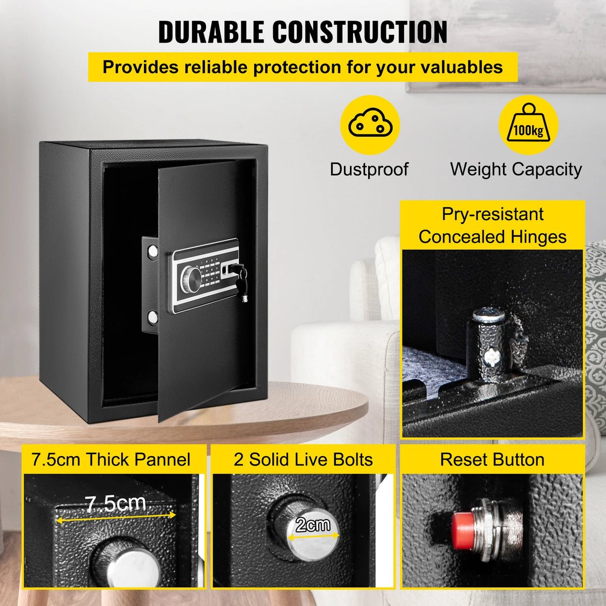 Digital Fingerprint Safe Deposit Box For Money Storage