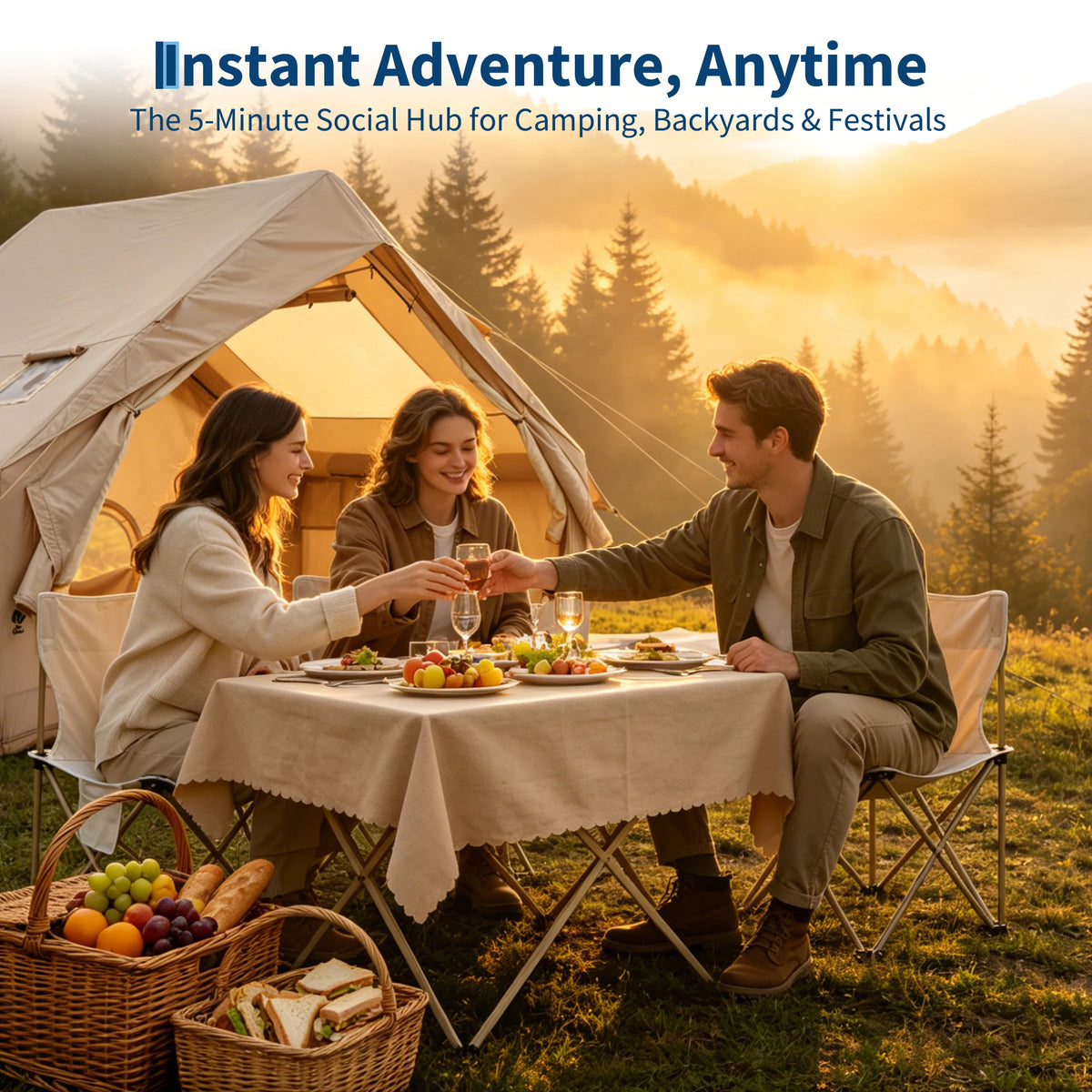 Premium Inflatable Camping Tent For Waterproof Family Outdoor Shelter