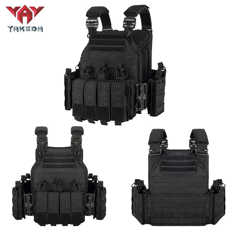 YAKEDA 1000D Nylon Tactical Vest With Adjustable MOLLE Webbing System