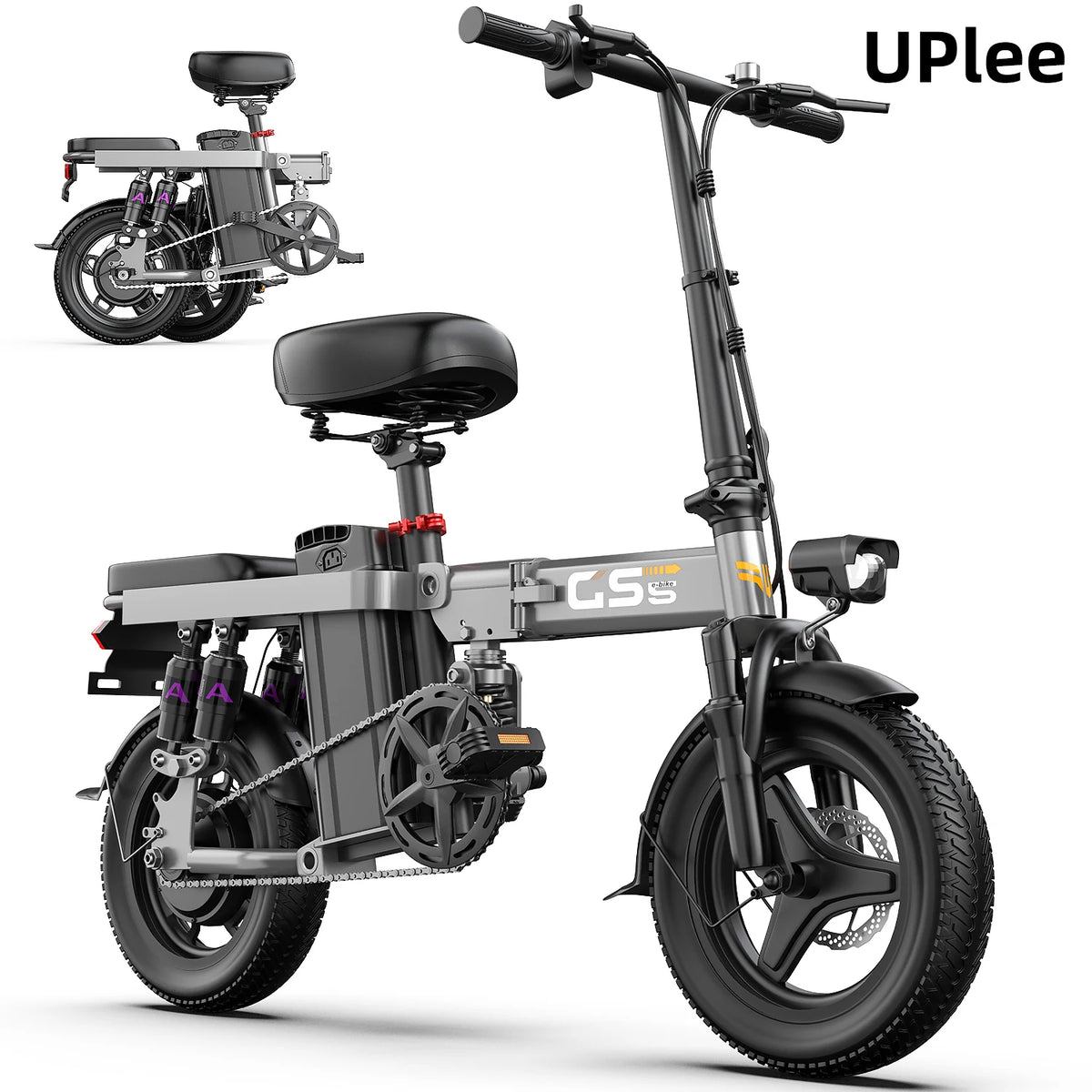 Uplee GS5 500W Folding Electric Bike 48V 15Ah Removable Battery