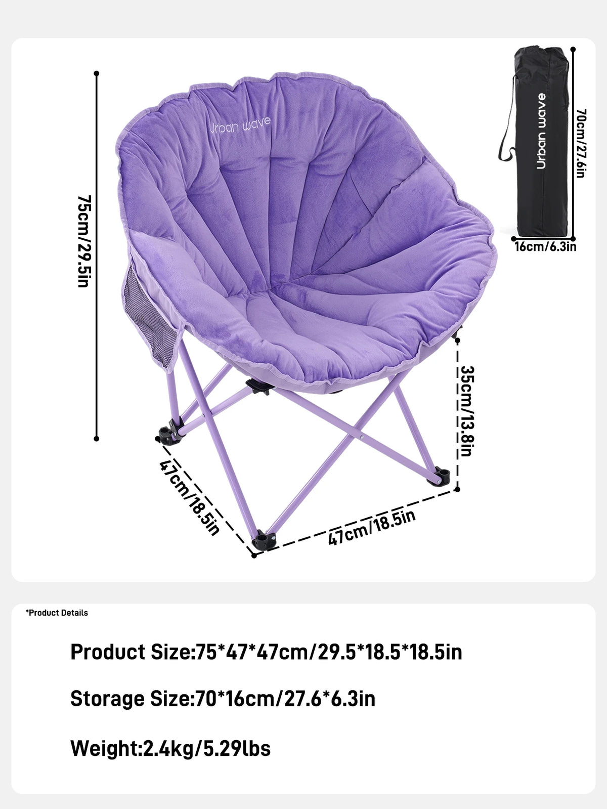 Heavy Duty Folding Camping Chair With Storage Bag And Cooler