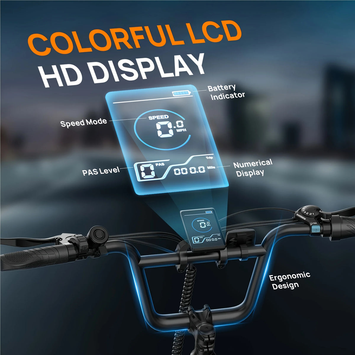 Urlife 1000W Fat Tire Electric Bike Featuring Removable Battery
