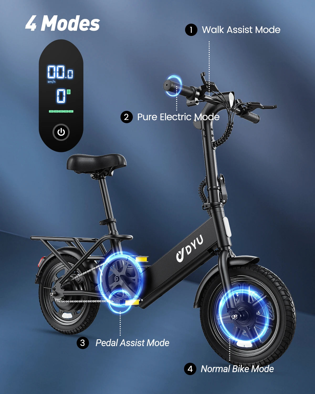 Dyu C3 Folding Electric Bike 500w Motor 280wh Battery