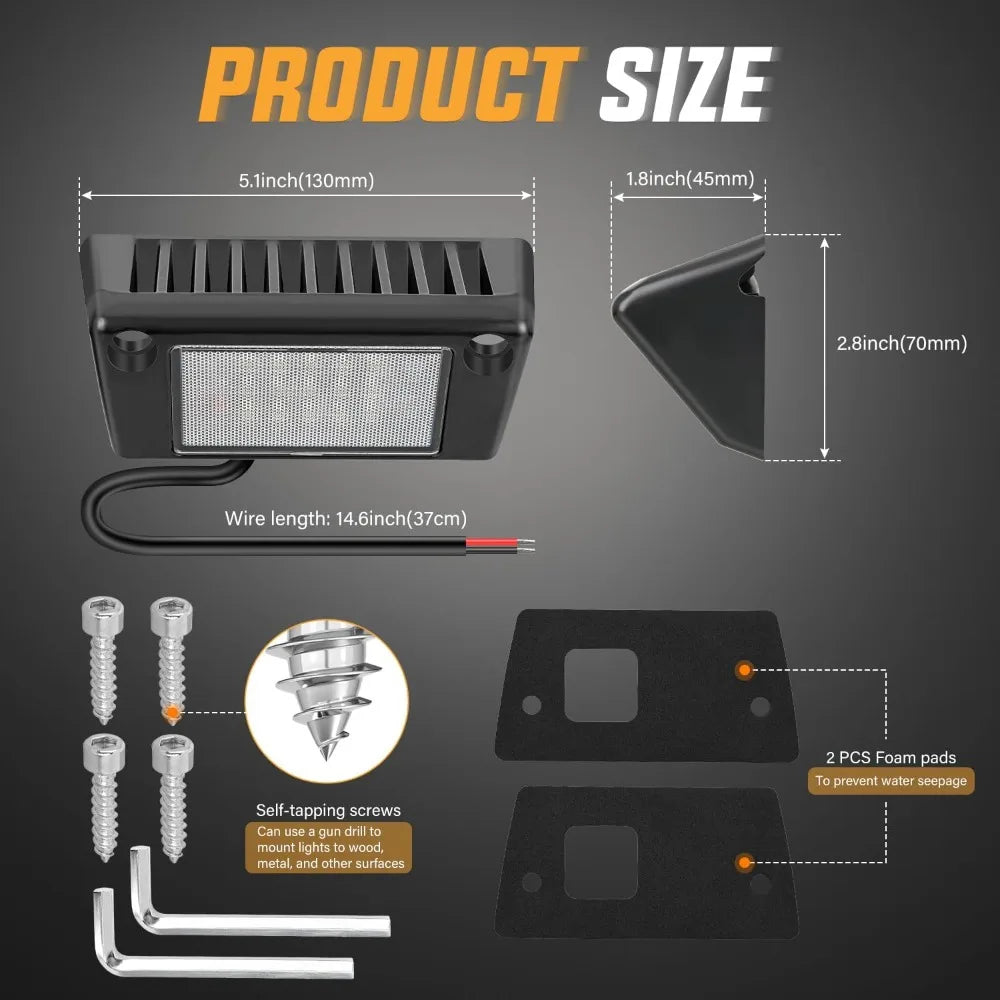 Nilight LED RV Exterior Porch And Cargo Lights For Trucks