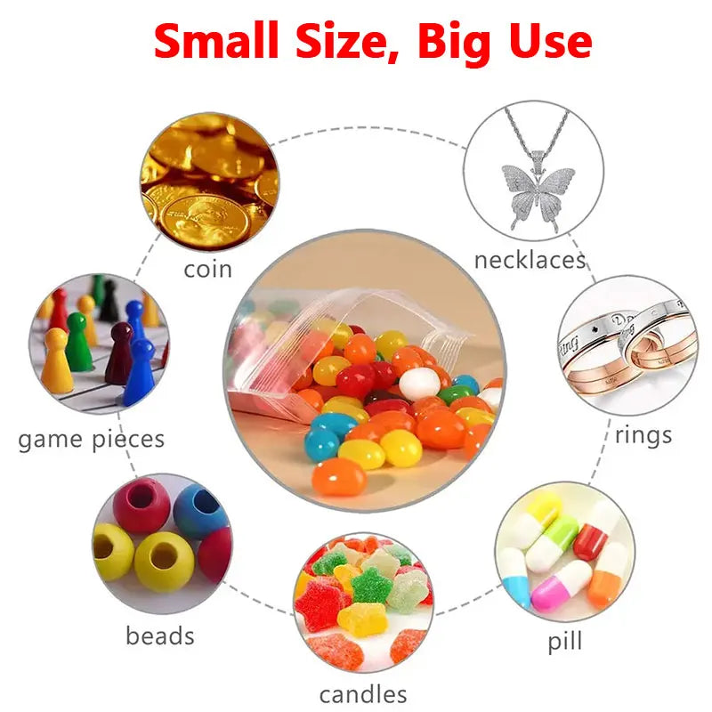 Durable Reclosable Plastic Ziplock Bags For Food And Jewelry