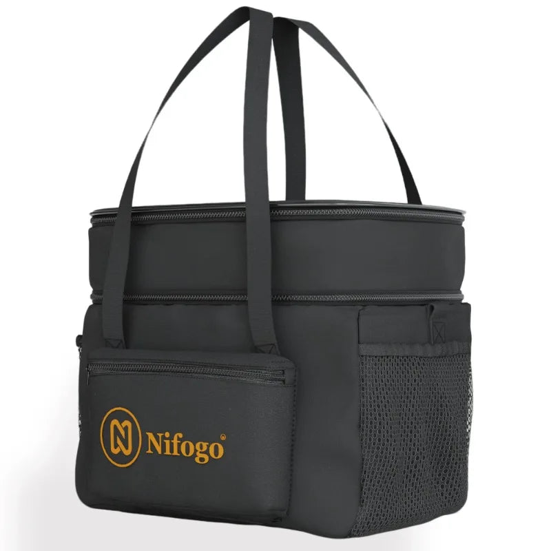 Insulated Leakproof Lunch Bag With Shoulder Strap And Pockets