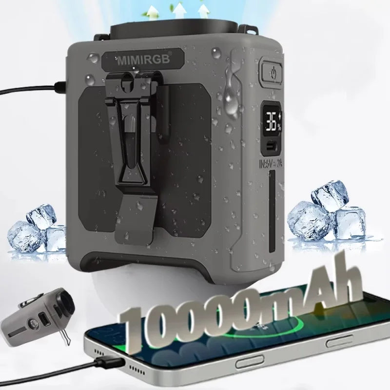 Portable Rechargeable Cooling Fan With Flashlight And Power Bank