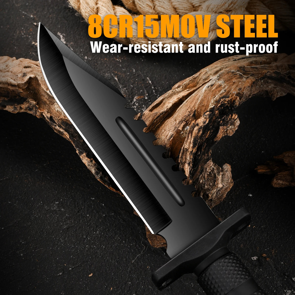 Gdekls Stainless Steel Outdoor Survival Knife For Camping Hiking