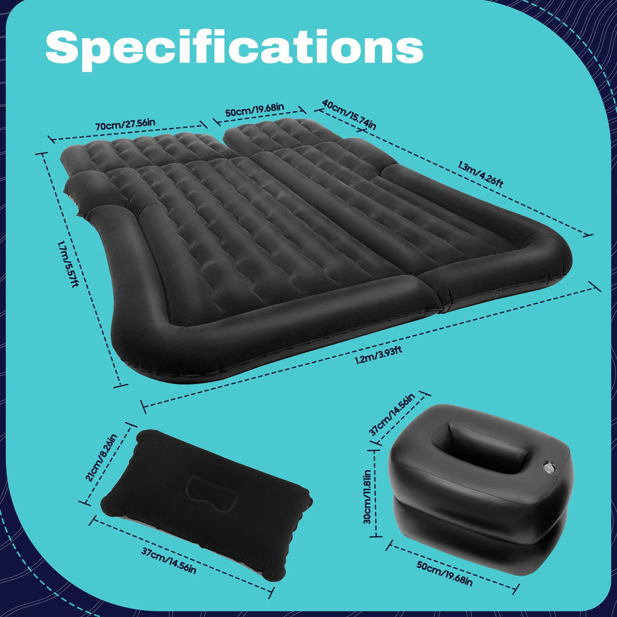 Universal Foldable Inflatable Car Mattress With Pump And Pillow