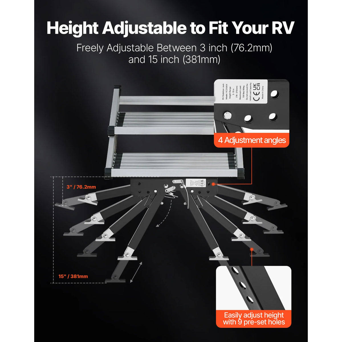SucceBuy Adjustable RV Step Stabilizer for Campers and Travel Trailers