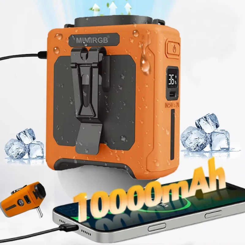 Portable Rechargeable Cooling Fan With Flashlight And Power Bank