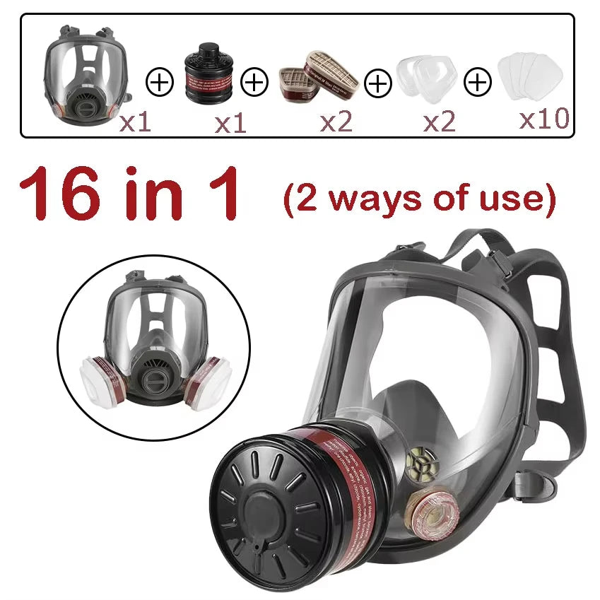 Activated Carbon Full Face Gas Mask For Industrial Safety Work