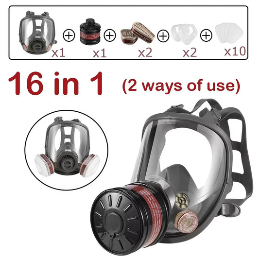 Activated Carbon Full Face Gas Mask For Industrial Safety Work