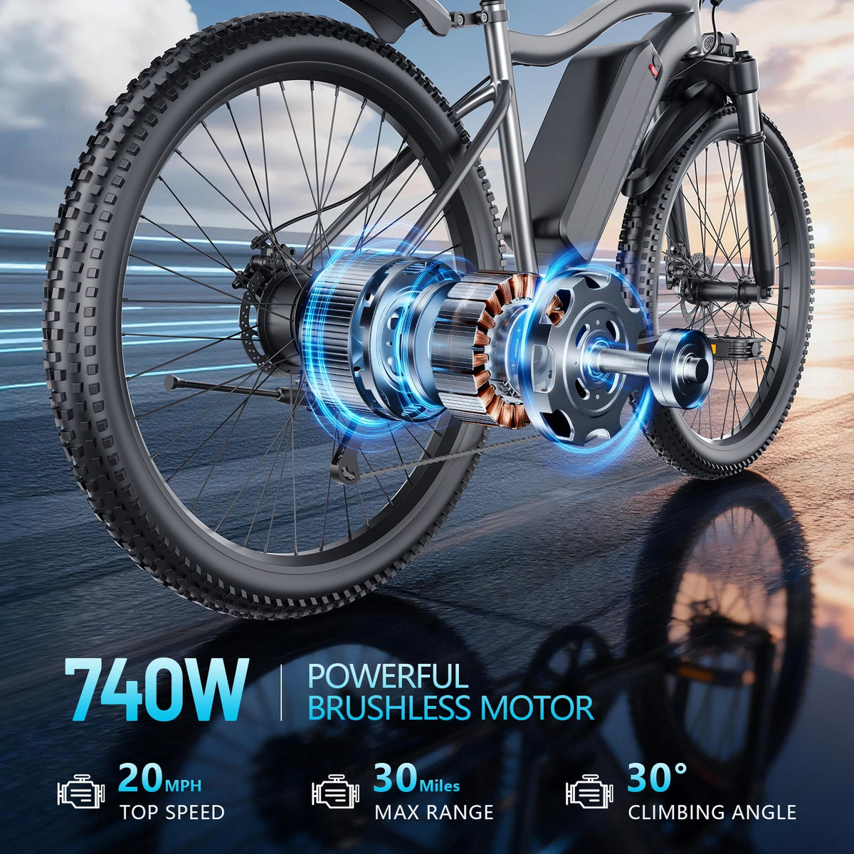 U Lee G73 Electric Bike 740W Motor Removable Battery