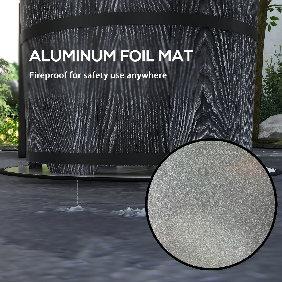 Outsunny Smokeless Wood Burning Fire Pit With Included Mat