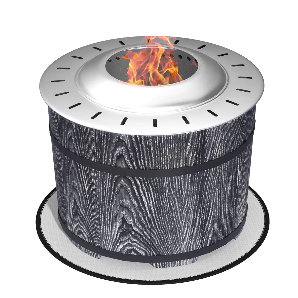 Outsunny Smokeless Wood Burning Fire Pit With Included Mat