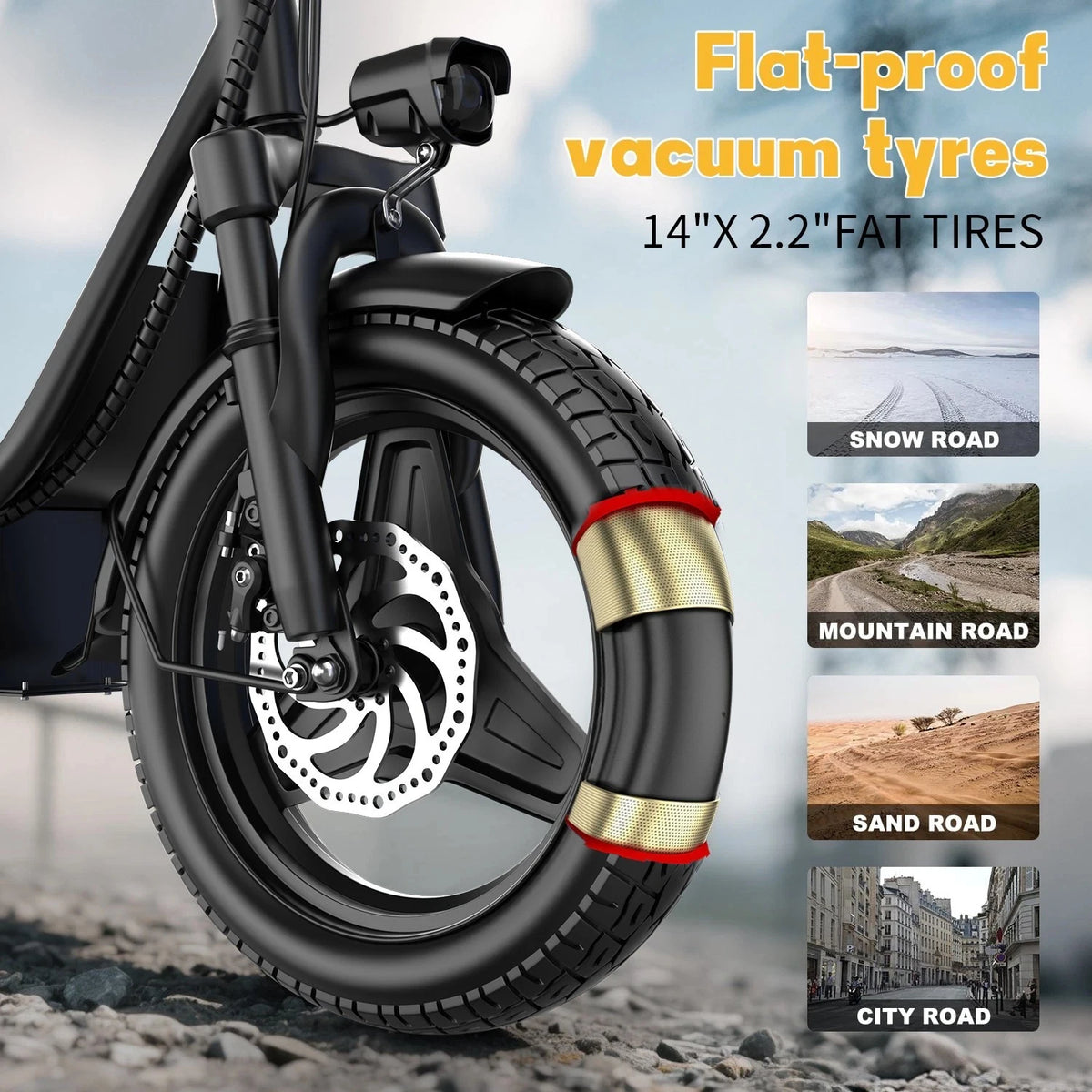 UPlee GQ8 Folding Electric Bike 500W Peak Motor Aluminum Frame